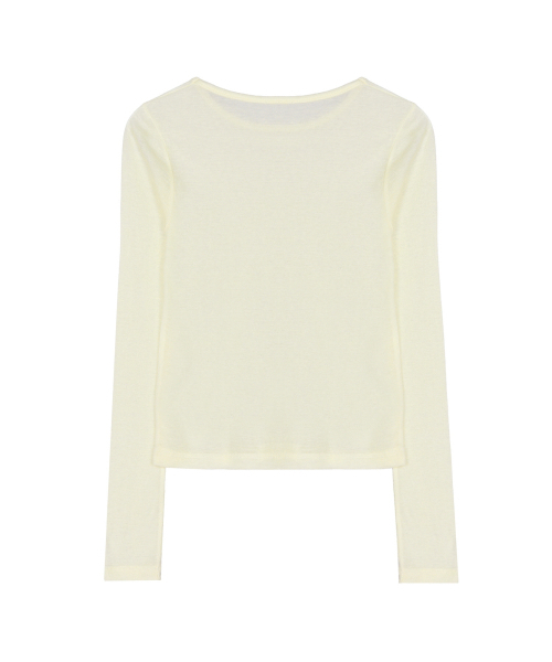 NICK&NICOLE（ニックアンドニコール）の「[ESSENTIAL] WOOL TENCEL TEE_BUTTER（Tシャツ/カットソー・レディース・その他・MEDIUM/LARGE）」の2枚目の写真
