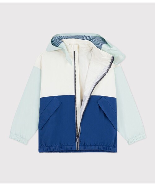 PETIT BATEAU（プチバトー）の「カラーブロックウィンドブレーカー（マウンテンパーカー・キッズ・ホワイト系その他・3YEAR/4YEAR/5YEAR）」の6枚目の写真
