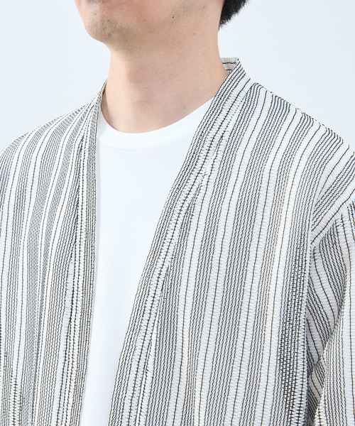MEN'S MELROSE(メンズメルローズ)の「テクスチャーメッシュストライプカーディガン(カーディガン/ボレロ・メンズ・ネイビー・4/3)」の6枚目の写真