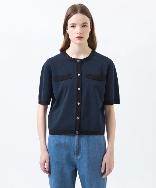 MACKINTOSH PHILOSOPHY(マッキントッシュ フィロソフィー)の「【ROYTON(ロイトン)】ハーフニットカーディガン(カーディガン/ボレロ・レディース・ブルー/ダークネイビー/オフホワイト・38)」の12枚目の写真