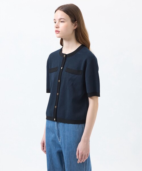 MACKINTOSH PHILOSOPHY(マッキントッシュ フィロソフィー)の「【ROYTON(ロイトン)】ハーフニットカーディガン(カーディガン/ボレロ・レディース・ブルー/ダークネイビー/オフホワイト・38)」の13枚目の写真