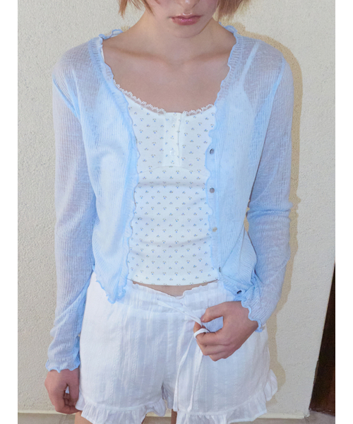 ETMON（エトモン）の「Flower Button Sleeveless Top, Blue（Tシャツ/カットソー・レディース・その他・F）」の5枚目の写真
