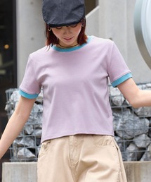 【1枚で着映え】配色ボーダーリンガーTシャツ