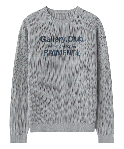 RAIMENT（レイメント）の「クルーネックギャラリークラブグラフィックメッシュニット_グレー（ニット/セーター・メンズ・その他・SMALL/MEDIUM/LARGE）」の3枚目の写真