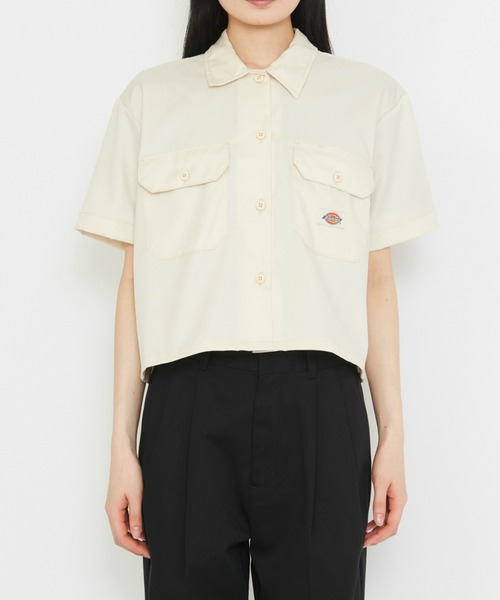 Dickies(ディッキーズ)の「Dickies/ディッキーズ クロップド ワークシャツ 半袖(シャツ/ブラウス・レディース・ホワイト/ブラック・SMALL/MEDIUM/X-SMALL)」の12枚目の写真