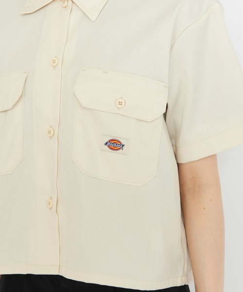 Dickies(ディッキーズ)の「Dickies/ディッキーズ クロップド ワークシャツ 半袖(シャツ/ブラウス・レディース・ホワイト/ブラック・SMALL/MEDIUM/X-SMALL)」の16枚目の写真