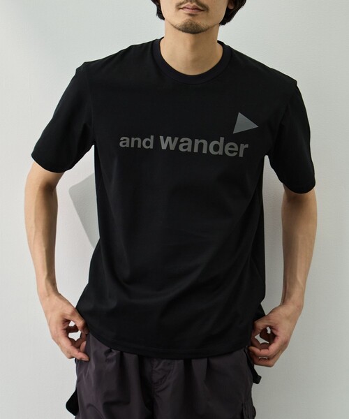 and wander(アンドワンダー)の「【and wander/アンドワンダー】aw ref T(Tシャツ/カットソー・メンズ・ブラック/ホワイト・L/M)」の1枚目の写真