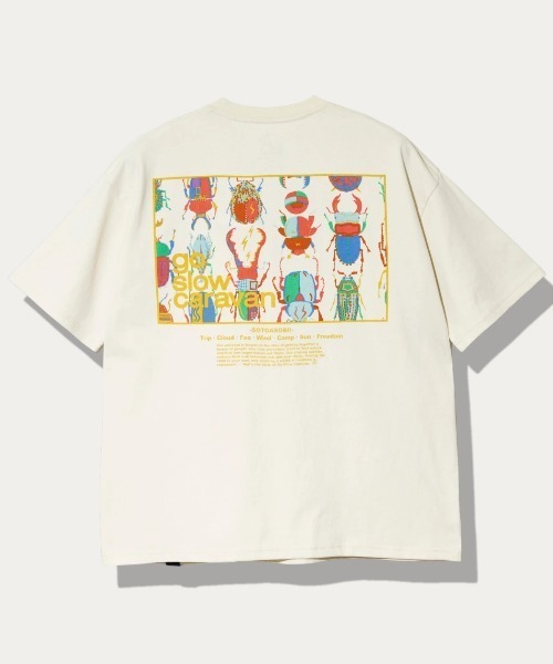 go slow caravan（ゴースローキャラバン）の「USA/C スクエアLOGO バックプリント ゆったりTEE（Tシャツ/カットソー・メンズ・イエロー/アイボリー/ネイビー/グリーン/ブラック・LARGE/X-LARGE/MEDIUM）」の2枚目の写真