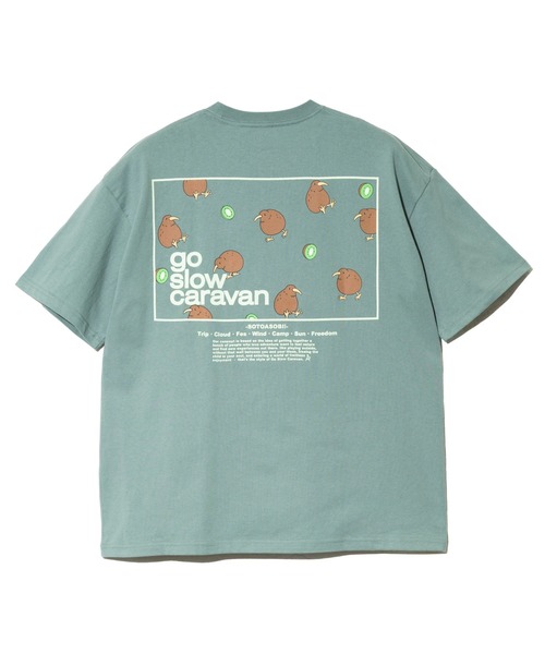 go slow caravan（ゴースローキャラバン）の「USA/C スクエアLOGO バックプリント ゆったりTEE（Tシャツ/カットソー・メンズ・イエロー/アイボリー/ネイビー/グリーン/ブラック・LARGE/X-LARGE/MEDIUM）」の14枚目の写真