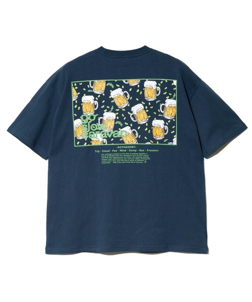 go slow caravan（ゴースローキャラバン）の「USA/C スクエアLOGO バックプリント ゆったりTEE（Tシャツ/カットソー・メンズ・イエロー/アイボリー/ネイビー/グリーン/ブラック・LARGE/X-LARGE/MEDIUM）」の17枚目の写真