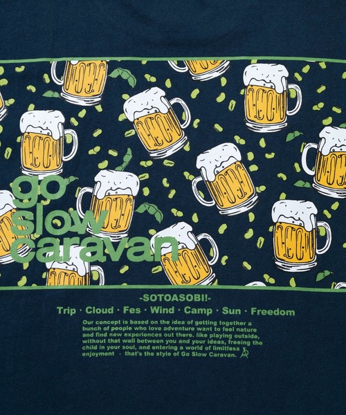 go slow caravan（ゴースローキャラバン）の「USA/C スクエアLOGO バックプリント ゆったりTEE（Tシャツ/カットソー・メンズ・イエロー/アイボリー/ネイビー/グリーン/ブラック・LARGE/X-LARGE/MEDIUM）」の18枚目の写真