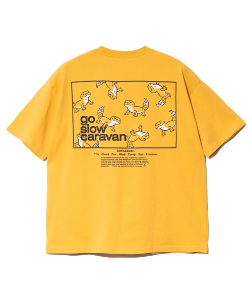 go slow caravan（ゴースローキャラバン）の「USA/C スクエアLOGO バックプリント ゆったりTEE（Tシャツ/カットソー・メンズ・イエロー/アイボリー/ネイビー/グリーン/ブラック・LARGE/X-LARGE/MEDIUM）」の8枚目の写真
