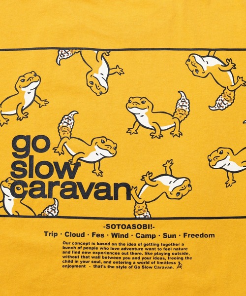 go slow caravan（ゴースローキャラバン）の「USA/C スクエアLOGO バックプリント ゆったりTEE（Tシャツ/カットソー・メンズ・イエロー/アイボリー/ネイビー/グリーン/ブラック・LARGE/X-LARGE/MEDIUM）」の9枚目の写真