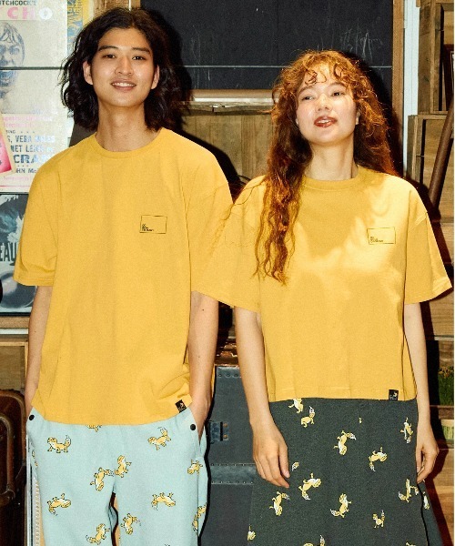 go slow caravan（ゴースローキャラバン）の「USA/C スクエアLOGO バックプリント ゆったりTEE（Tシャツ/カットソー・メンズ・イエロー/アイボリー/ネイビー/グリーン/ブラック・LARGE/X-LARGE/MEDIUM）」の12枚目の写真