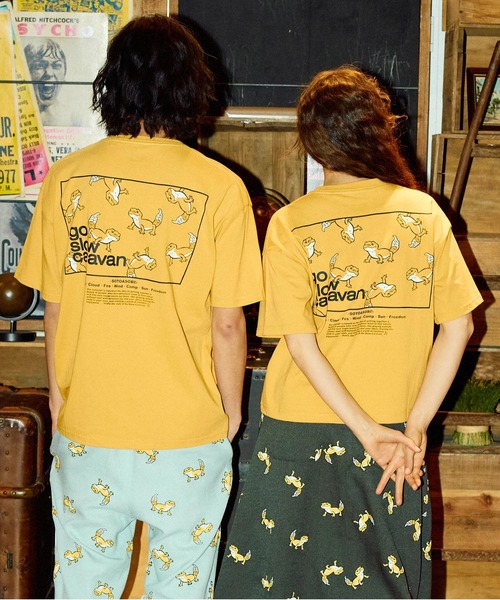 go slow caravan（ゴースローキャラバン）の「USA/C スクエアLOGO バックプリント ゆったりTEE（Tシャツ/カットソー・メンズ・イエロー/アイボリー/ネイビー/グリーン/ブラック・LARGE/X-LARGE/MEDIUM）」の13枚目の写真