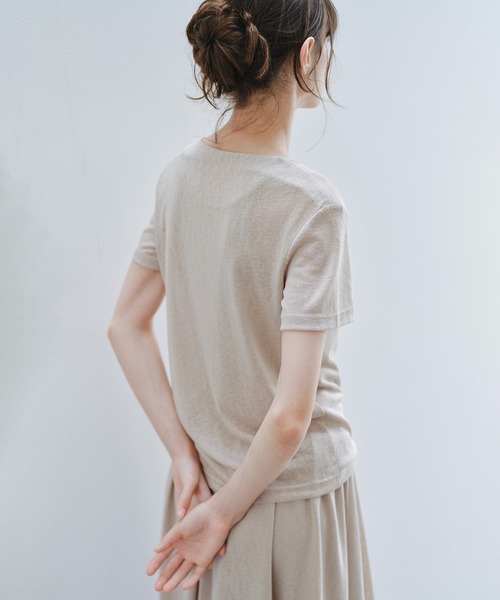 tageechita(タジチタ)の「【tageechita】シアードレープ カットソー(Tシャツ/カットソー・レディース・ブラック/ベージュ・S/L/M)」の6枚目の写真