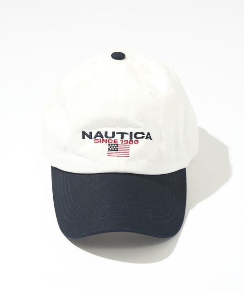 NAUTICA(ノーティカ)の「NAUTICA/ノーティカ フラッグロゴ刺繍 ベースボールキャップ(キャップ・メンズ・インディゴブルー/ブラック/ベージュ/ホワイト/カモフラージュ/イエロー/オフホワイト/ネイビー・ONE SIZE)」の2枚目の写真