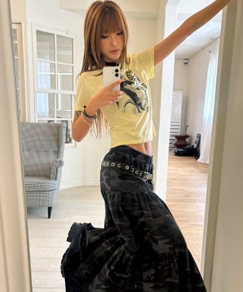 runningHIGH(ランニングハイ)の「A'GEM/9 × .kom 『runningHIGH/ランニングハイ』 WATCH YOUR TONE H/S TEE/ ウォッチユアトーングラフィックTシャツ(Tシャツ/カットソー・レディース・ホワイト/イエロー/グリーン・FREE)」の19枚目の写真