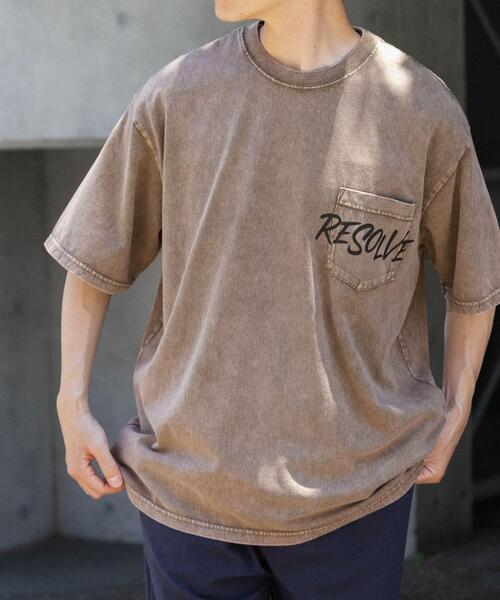 ITEMS URBANRESEARCH（アイテムズ アーバンリサーチ）の「HANDWRITTEN LOGO FADED T-SHIRTS（Tシャツ/カットソー・メンズ・ブラック/レッド/カーキ/グレー・MEDIUM/LARGE）」の6枚目の写真