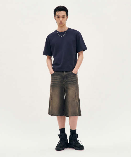 PROCESS(プロセス)の「Essential Crop tee - Navy(Tシャツ/カットソー・メンズ・ネイビー・FREE)」の2枚目の写真