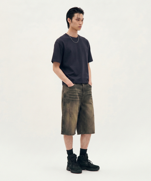 PROCESS(プロセス)の「Essential Crop tee - Navy(Tシャツ/カットソー・メンズ・ネイビー・FREE)」の3枚目の写真