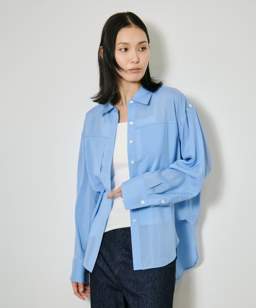city tokyo シティトウキョウ シャツ CITY TOKYO/シティートウキョウ】Silk Sheer Over Shirt/シルクシアー