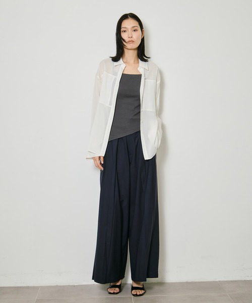 CITY TOKYO(シティトウキョウ)の「【CITY TOKYO/シティートウキョウ】Silk Sheer Over Shirt/シルクシアーオーバーシャツ(シャツ/ブラウス・レディース・ホワイト/ブラック/ブルー・FREE)」の17枚目の写真