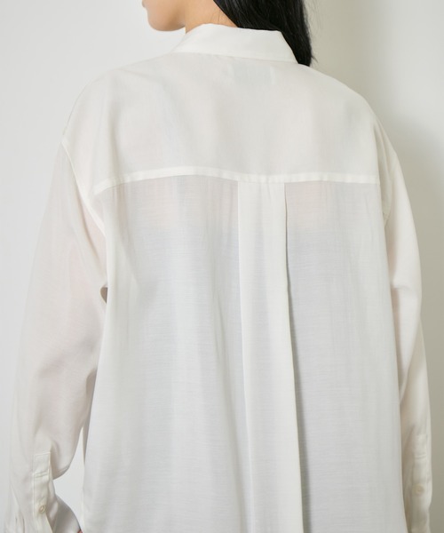 CITY TOKYO(シティトウキョウ)の「【CITY TOKYO/シティートウキョウ】Silk Sheer Over Shirt/シルクシアーオーバーシャツ(シャツ/ブラウス・レディース・ホワイト/ブラック/ブルー・FREE)」の12枚目の写真