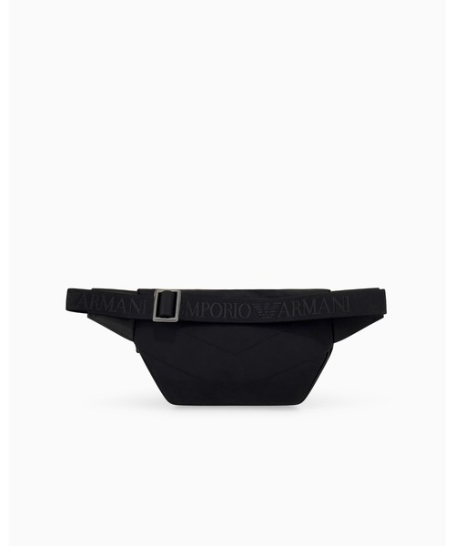 EMPORIO ARMANI(エンポリオアルマーニ)の「<オンライン限定>【エンポリオ アルマーニ】メタルロゴ付き リサイクルナイロン ウエストバッグ(ボディバッグ/ウエストポーチ・メンズ・ブラック・FREE)」の3枚目の写真