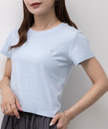 POLOCHAMPS(ポロチャンプス)/無地 ワンポイント刺繍 クロップド丈 短丈 クルーネック/カラー刺繍Tシャツ