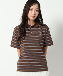 ALAND | 【UNISEX】ALAND／Aロゴボーダー半袖ポロT(Tシャツ/カットソー)