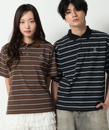 ALAND | 【UNISEX】ALAND／Aロゴボーダー半袖ポロT(Tシャツ/カットソー)