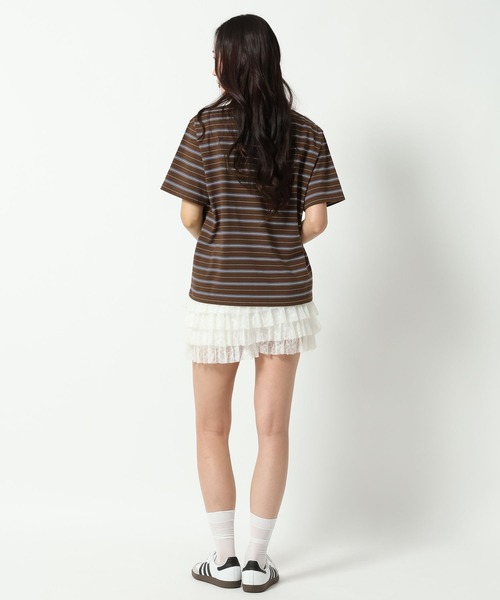 ALAND（エーランド）の「【UNISEX】ALAND／Aロゴボーダー半袖ポロT（Tシャツ/カットソー・レディース・ネイビー/ブラック/ブラウン・LARGE/SMALL）」の11枚目の写真