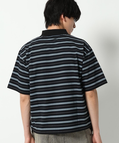 ALAND（エーランド）の「【UNISEX】ALAND／Aロゴボーダー半袖ポロT（Tシャツ/カットソー・レディース・ネイビー/ブラック/ブラウン・LARGE/SMALL）」の18枚目の写真