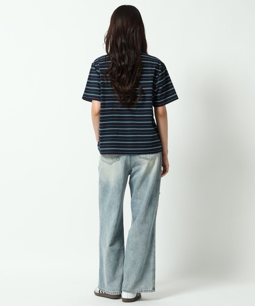 ALAND（エーランド）の「【UNISEX】ALAND／Aロゴボーダー半袖ポロT（Tシャツ/カットソー・レディース・ネイビー/ブラック/ブラウン・LARGE/SMALL）」の22枚目の写真
