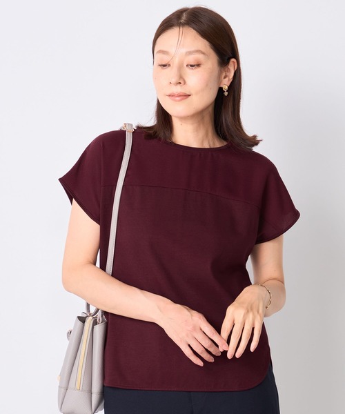 GALLORIA（ギャローリア）の「【接触冷感・UVカット】ヨーク切替プルオーバー（Tシャツ/カットソー・レディース・ブラウン/ホワイト/ブルー/ブラック/ボルドー・M/L/LL/S）」の5枚目の写真