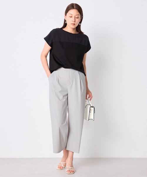 GALLORIA（ギャローリア）の「【接触冷感・UVカット】ヨーク切替プルオーバー（Tシャツ/カットソー・レディース・ブラウン/ホワイト/ブルー/ブラック/ボルドー・M/L/LL/S）」の10枚目の写真
