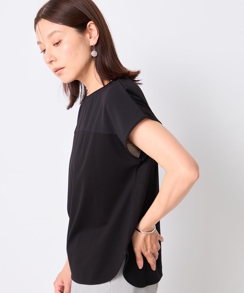 GALLORIA（ギャローリア）の「【接触冷感・UVカット】ヨーク切替プルオーバー（Tシャツ/カットソー・レディース・ブラウン/ホワイト/ブルー/ブラック/ボルドー・M/L/LL/S）」の12枚目の写真