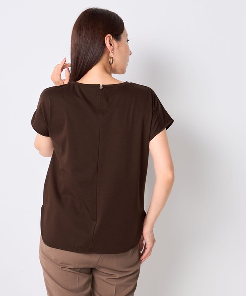 GALLORIA（ギャローリア）の「【接触冷感・UVカット】ヨーク切替プルオーバー（Tシャツ/カットソー・レディース・ブラウン/ホワイト/ブルー/ブラック/ボルドー・M/L/LL/S）」の15枚目の写真