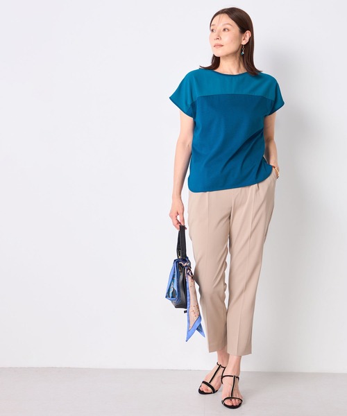 GALLORIA（ギャローリア）の「【接触冷感・UVカット】ヨーク切替プルオーバー（Tシャツ/カットソー・レディース・ブラウン/ホワイト/ブルー/ブラック/ボルドー・M/L/LL/S）」の18枚目の写真