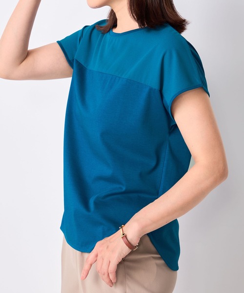 GALLORIA（ギャローリア）の「【接触冷感・UVカット】ヨーク切替プルオーバー（Tシャツ/カットソー・レディース・ブラウン/ホワイト/ブルー/ブラック/ボルドー・M/L/LL/S）」の20枚目の写真