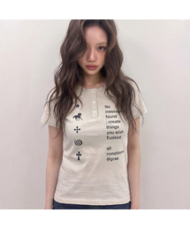 [ユニセックス]NO GRAE ヘンリーネック半袖Tシャツ_2カラー