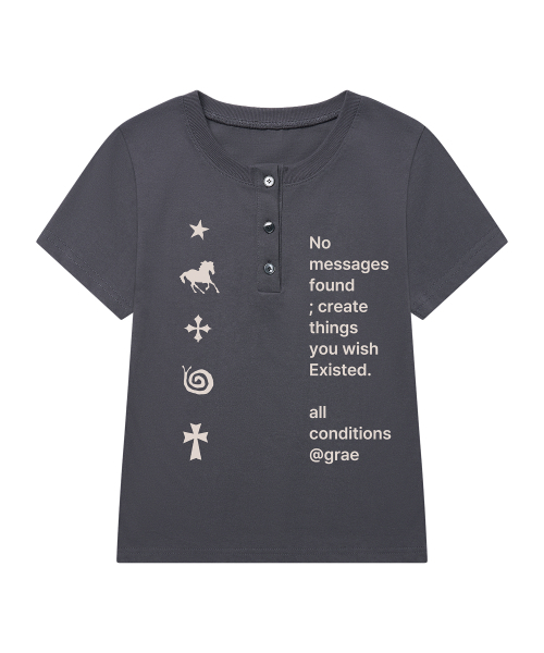 GRAVER（グレーバー）の「[ユニセックス]NO GRAE ヘンリーネック半袖Tシャツ_2カラー（Tシャツ/カットソー・レディース・ベージュ/チャコール・M/L）」の10枚目の写真