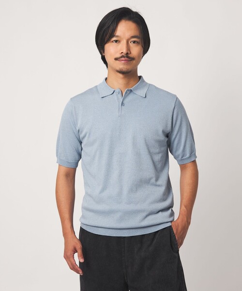 A DAY IN THE LIFE UNITED ARROWS(アデイインザライフユナイテッドアローズ)の「ハイゲージ メランジ ニット ポロシャツ-ウォッシャブル-<A DAY IN THE LIFE>(ポロシャツ・メンズ・ネイビー/ライトブルー・M/L/XL)」の3枚目の写真