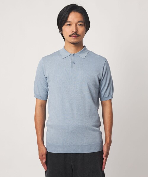 A DAY IN THE LIFE UNITED ARROWS(アデイインザライフユナイテッドアローズ)の「ハイゲージ メランジ ニット ポロシャツ-ウォッシャブル-<A DAY IN THE LIFE>(ポロシャツ・メンズ・ネイビー/ライトブルー・M/L/XL)」の6枚目の写真