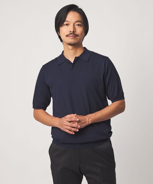 A DAY IN THE LIFE UNITED ARROWS(アデイインザライフユナイテッドアローズ)の「ハイゲージ メランジ ニット ポロシャツ-ウォッシャブル-<A DAY IN THE LIFE>(ポロシャツ・メンズ・ネイビー/ライトブルー・M/L/XL)」の9枚目の写真