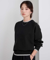 配色スウェットライクニット