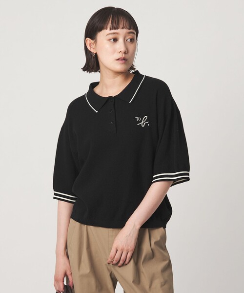To b. by agnes b.（トゥービーバイアニエスベー）の「＜To b. by agnes b.コラボ＞ポロニット（ニット/セーター・レディース・ブラック/オフホワイト・FREE）」の18枚目の写真