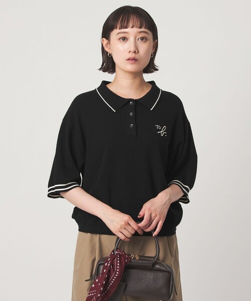 To b. by agnes b.（トゥービーバイアニエスベー）の「＜To b. by agnes b.コラボ＞ポロニット（ニット/セーター・レディース・ブラック/オフホワイト・FREE）」の19枚目の写真