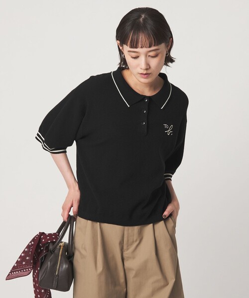 To b. by agnes b.（トゥービーバイアニエスベー）の「＜To b. by agnes b.コラボ＞ポロニット（ニット/セーター・レディース・ブラック/オフホワイト・FREE）」の20枚目の写真
